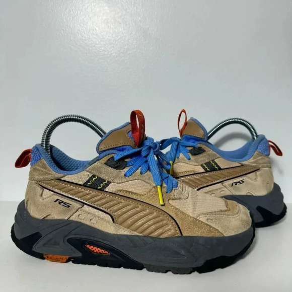 PUMA Men's Hiking Outdoors Rs-Trck Explore Sand/Tiger's Eye/Blue Sneakers Sz 5 - Picture 3 of 8